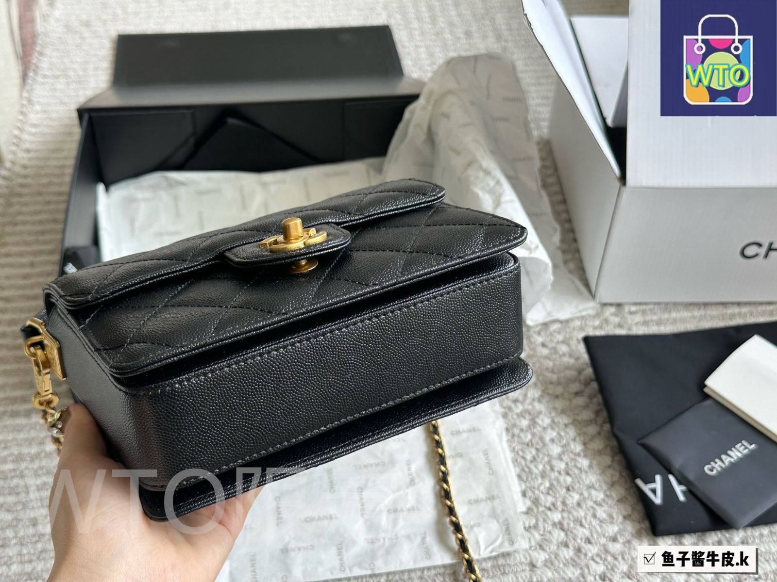 美品【CHANEL】キャビアレザー ルボーイ フラップ バック c161000514_011.jpg