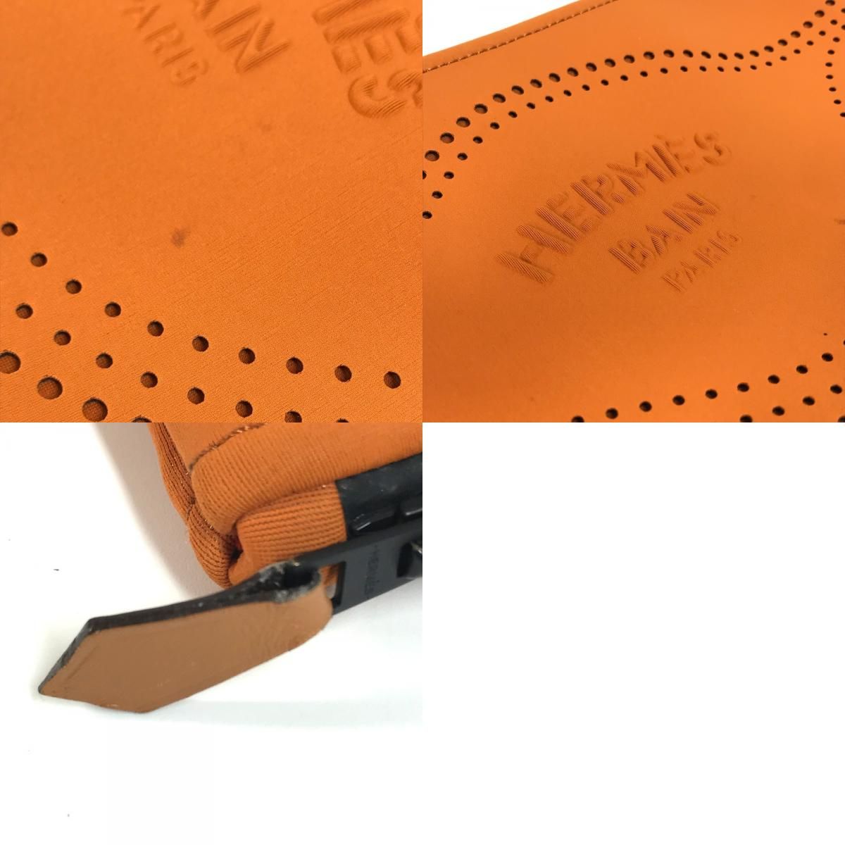 HERMES エルメス ポーチ ネオバンMM ポリアミド オレンジ ポーチ