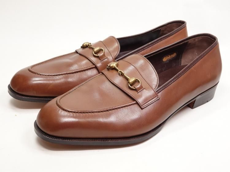  456 1003 大きめサイズ!! 程度 ジョージクレバリー ビスポーク ビットローファー ブラウン カーフ UK 12～13位 かなり幅広 ローファー ブーツ 革靴