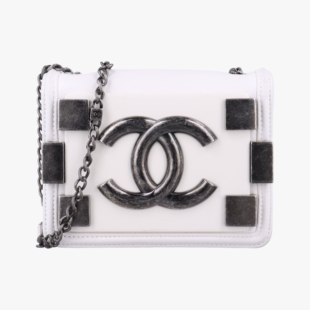 シャネルChanelレゴ ボーイ ブリックホワイトラムスキン