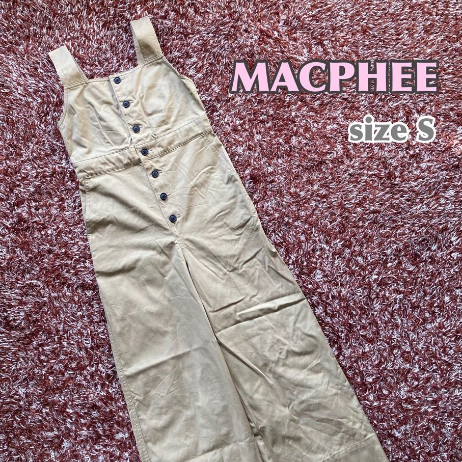 新品タグ付き♡マカフィー サロペット 麻 ベージュ36/S-M 定価2.6万円