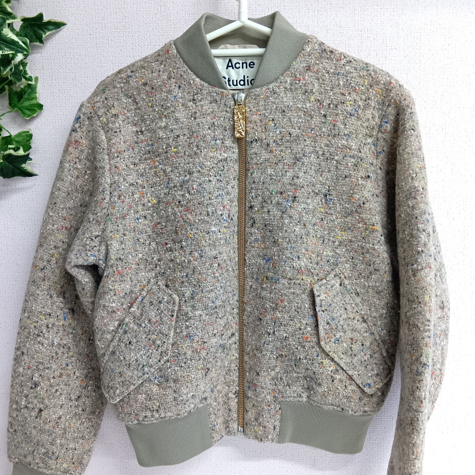 Acne Studios アクネストゥディオズ マルチカラーツイード ジャケット 32 レーヨン ナイロン シルク ポリウレタン H1-38 テ