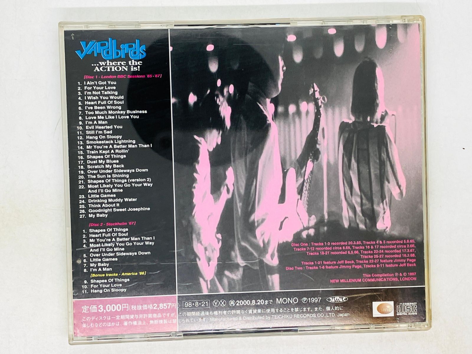 2CD THE YARDBIRDS / WHERE THE ACTION IS / BBCライヴ ザ・ヤードバーズ / TECW-30756~7  X13 - メルカリ