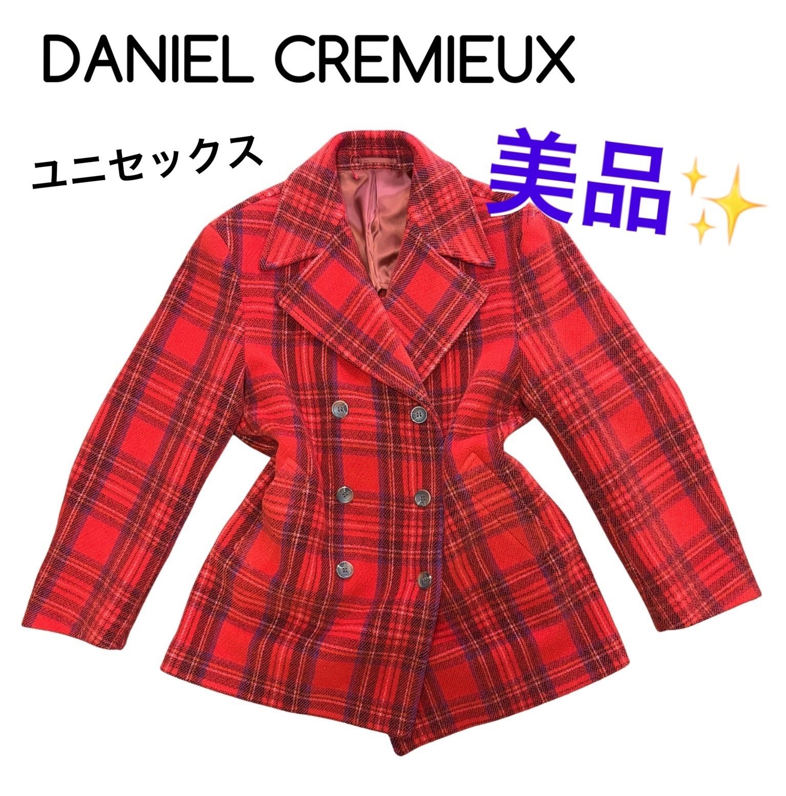 DANIEL CREMIEUX ダニエルクレミュ ユニセックス Moorbrookレッドチェックのピーコート L〜XL 送料込み