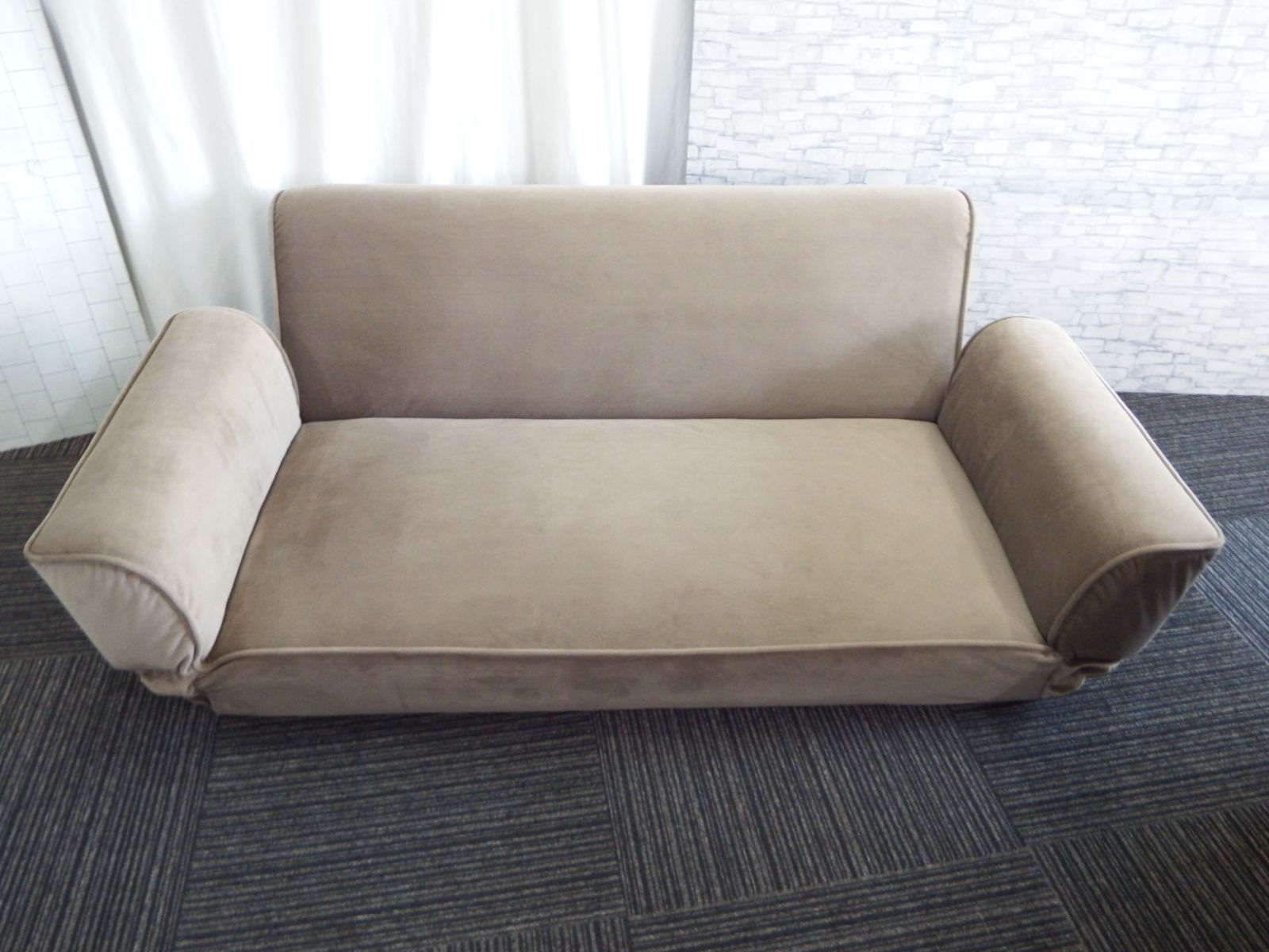 引取り ソファベッド ソファ 2人掛け ベージュ ソファ S0908