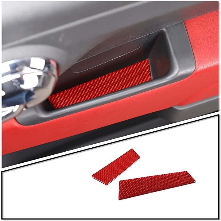 Sauicemy FOR FIAT 500 2011-2019年適用 カーボンファイバースタイルの車内および外装装飾トリムキット 15 赤 炭素繊維のテクスチャ( 赤 - 炭素繊維のテクスチャ，  スタイル 15)