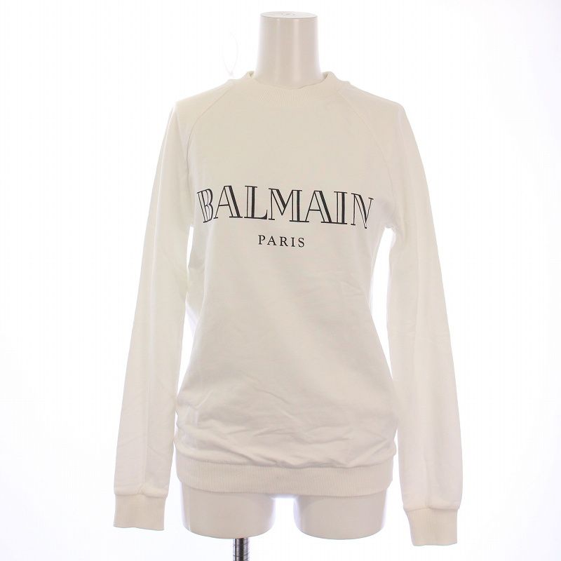 BALMAIN ホワイト クルーネック トレーナー 【公式通販】