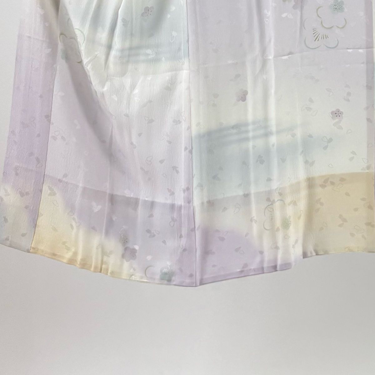 長襦袢 身丈121cm 裄丈66.5cm M 梅 霞 ぼかし 薄紫 正絹 秀品