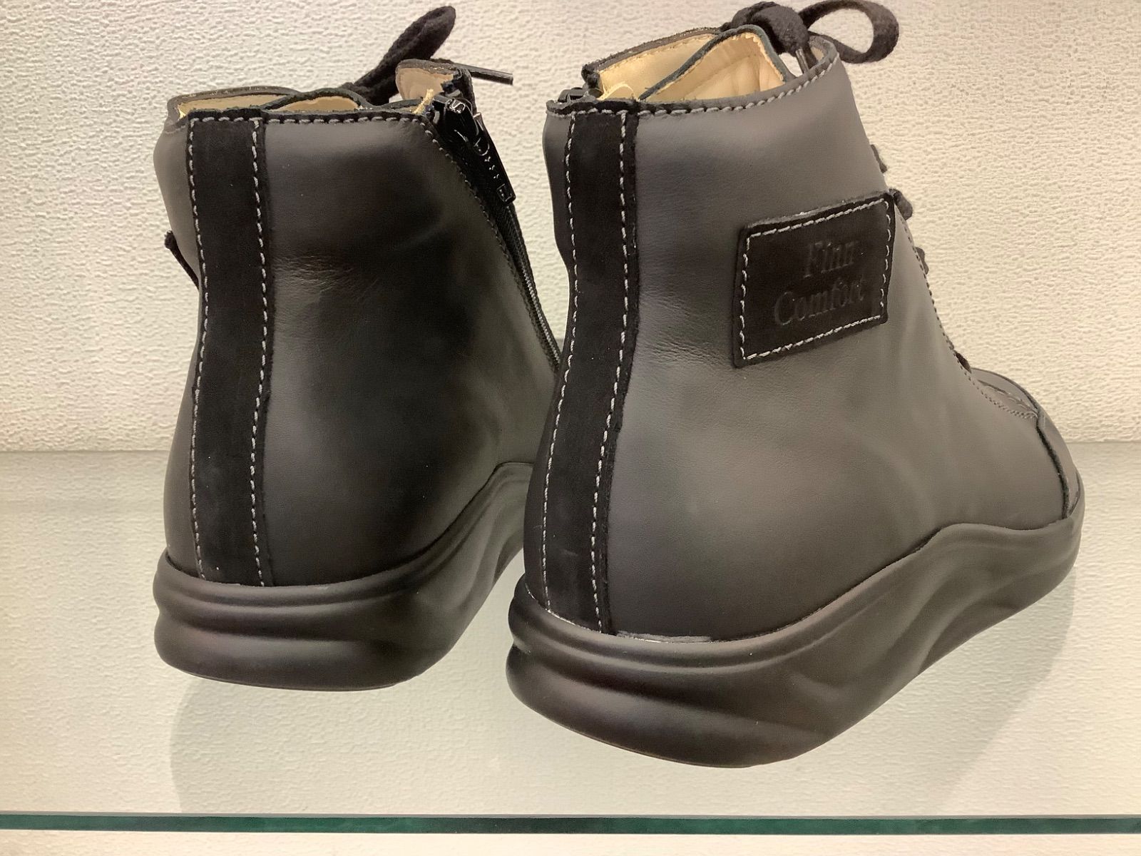 レディースコンフォートシューズフィンコンフォートHOLTEN2991マットブラック ブラックヌバック4