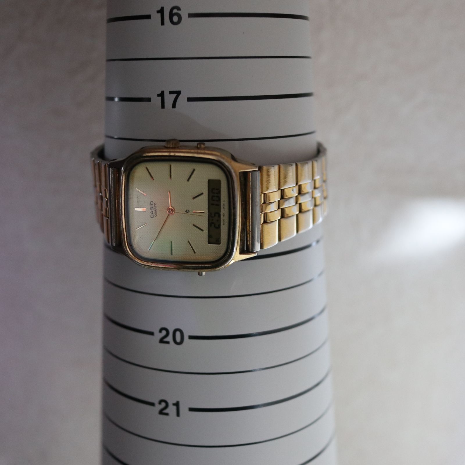 稼働品】CASIO カシオ STANDARD AQ-515G JAPAN YK刻印あり ゴールド 