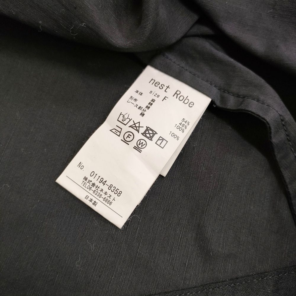 nest Robe レースVネックドレス 01194-8358 リネンコットン ワンピース