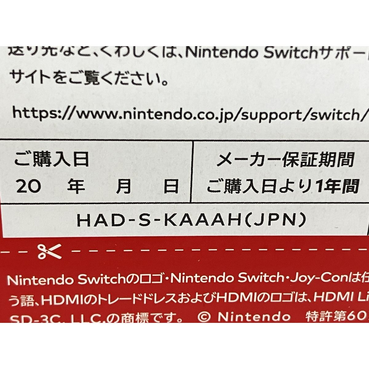 Nintendo HAD-S-KAAAH(JPN) Switch ニンテンドー スイッチ