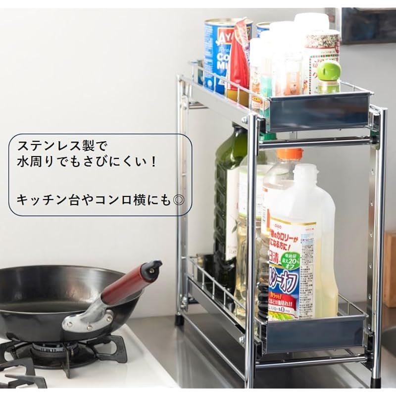 大竹産業 シンク下 引き出し ラック 2段 ステンレスシルバー 20x40x40cm 日本製 燕三条 YMG-021 1 HRDEVELOPMENT_JP