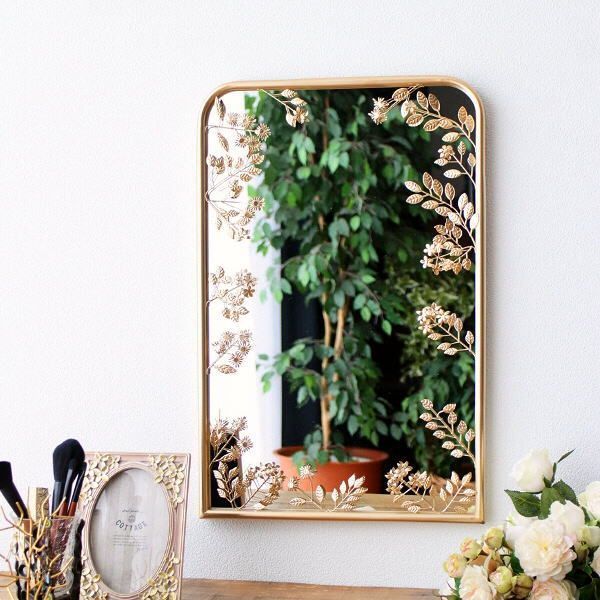 Crate&Barrel ウォールナットフレームオーバルミラー