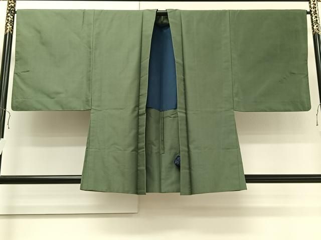 平和屋着物＃男性 長羽織 単衣 紬地 霞文 正絹 逸品 CAAV5822id 