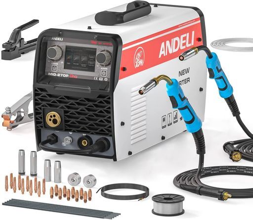 ANDELI半自動溶接機アルミ溶接 200V200AMPMIGLiftTIG-アーク溶接ガス-ノンガス5in1多機能MIG溶接機LCDスクリーンMIG-270PPRO