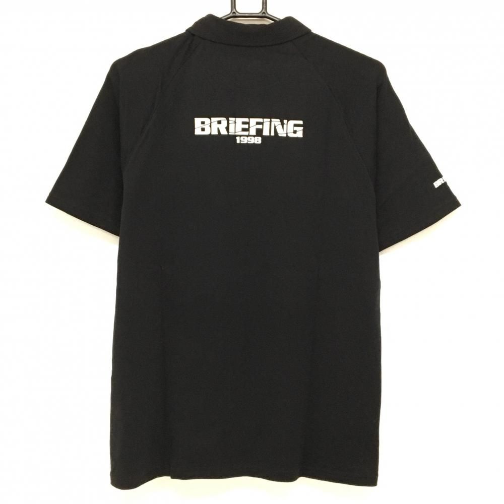 美品】ブリーフィング 半袖ポロシャツ 黒 バックロゴ白 コットン混