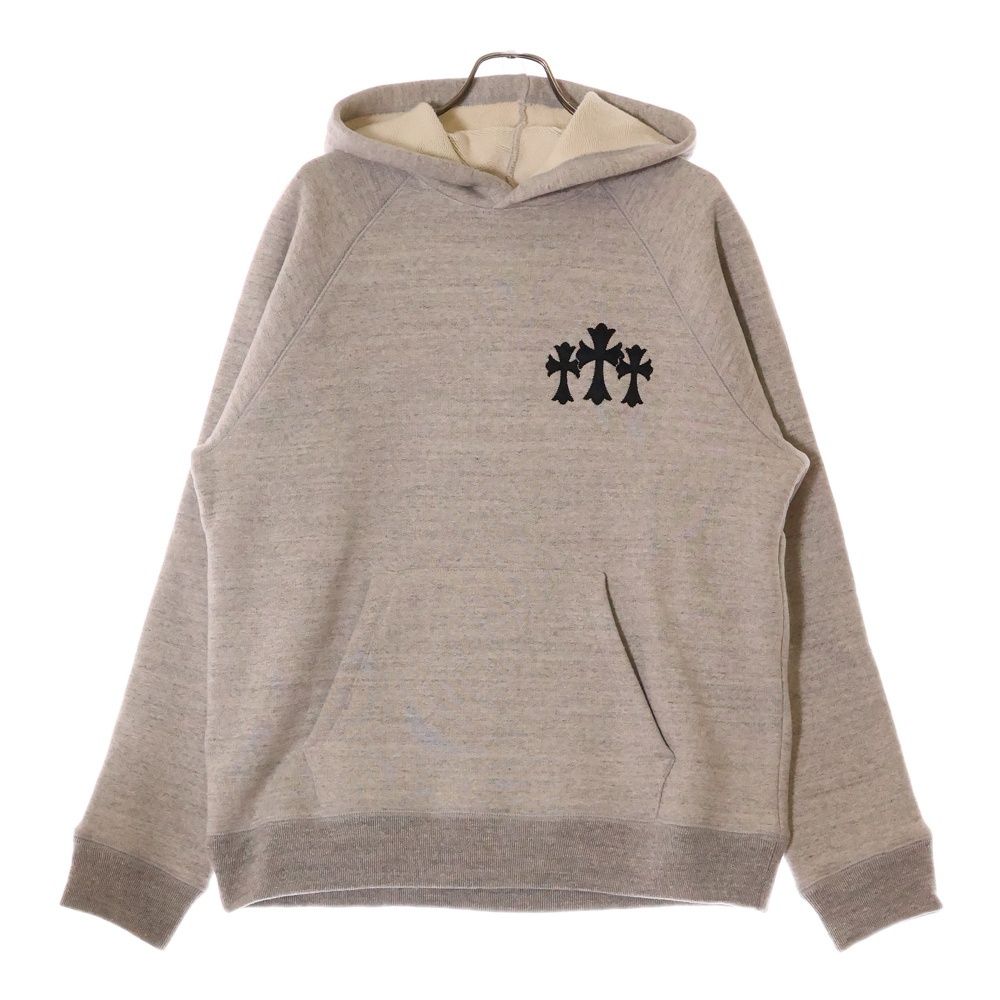 希少♪CH◆ 背面CHロゴ セメタリークロスパッチグレーフーディー 新品未使用 CHROME HEARTS クロムハーツ 7-11 HOODIE セメタリ