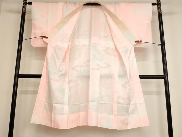 平和屋着物○長襦袢 無双仕立て 雪輪楓花文 舞桜地紋 暈し