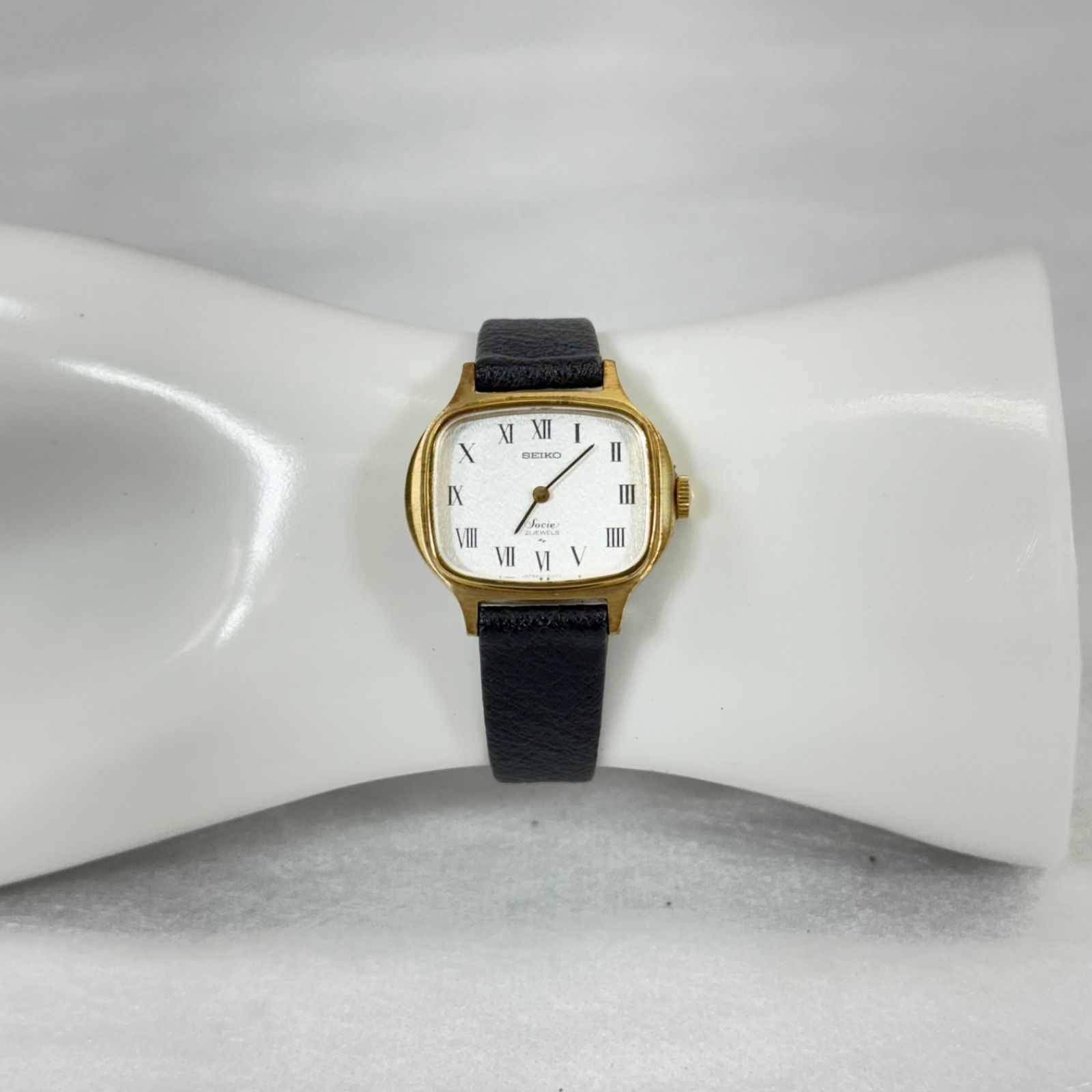 【希少】セイコー　SEIKO ソシエ　ゴールド　スクエア　稼働品　ビンテージ 希少】セイコー SEIKO ソシエ ゴールド スクエア 稼働品