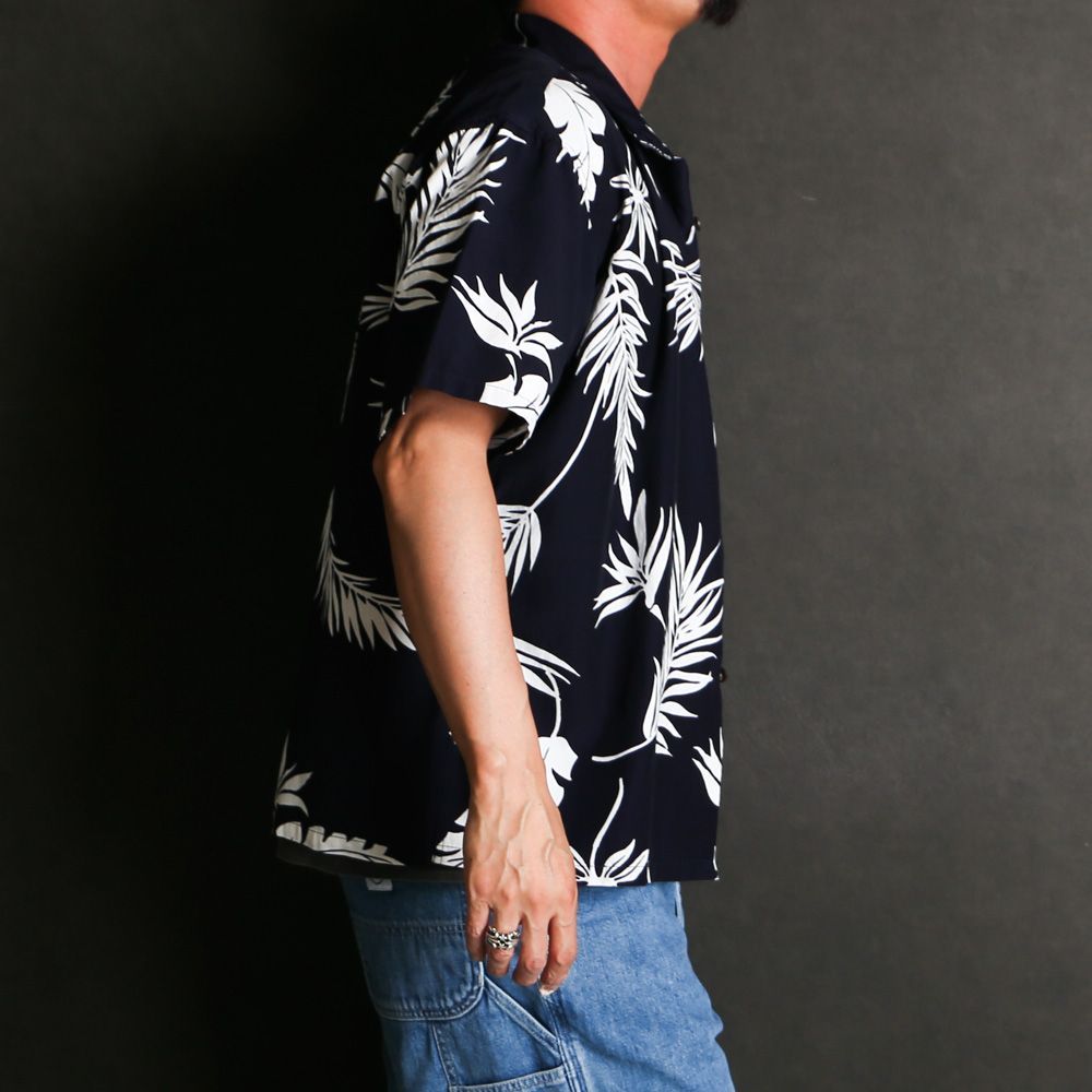 RATS ALOHA SHIRT ラッツ アロハシャツ Lサイズ 古着 美品 RATS - ALOHA S/S SHIRT (NAVY) / アロハ シャツ | LOOPHOLE