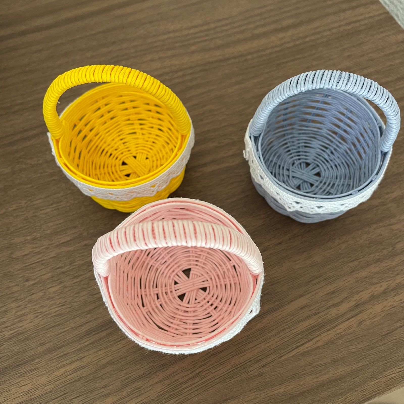 ミニかご バスケット 春色 クラフトバンド - メルカリ