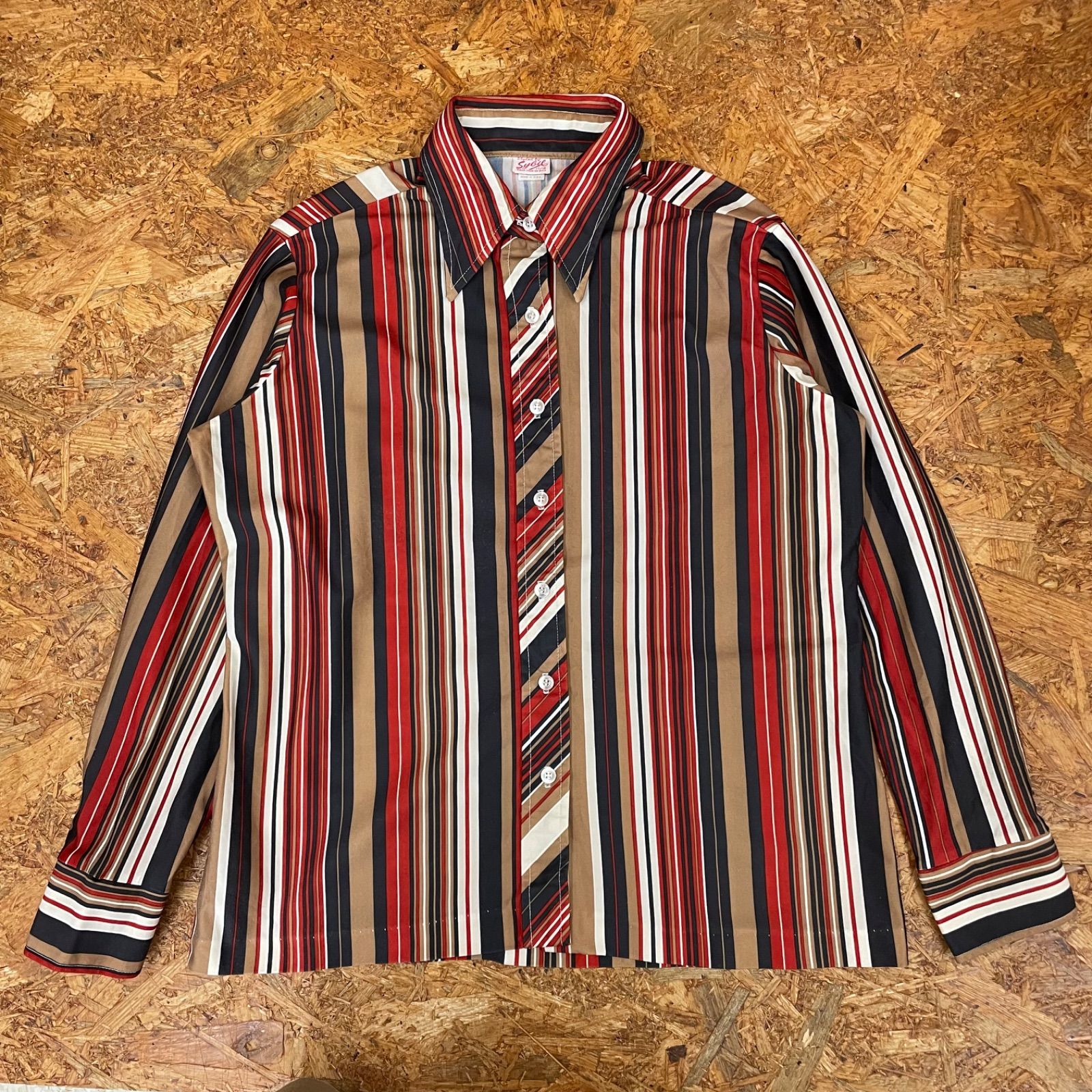 70s USA製 Styled by Sybil ストライプ 長袖シャツ レディース 70s USA製 Styled by Sybil ストライプ 長袖シャツ レディース
