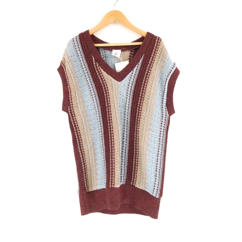 ♥ 6 ROKU BEAUTY-YOUTH UNITED ARROWS ユナイテッドアローズ 8618-299-0176-3900 ニットベスト 分類外繊維 和紙 他 ノースリーブ レディース AY7271A14