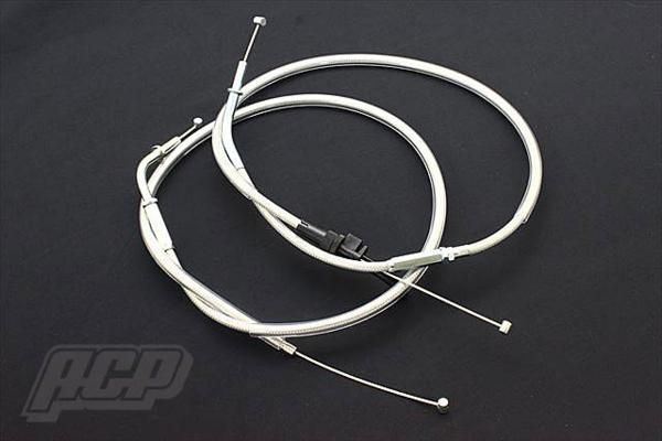 ゼファー４００ アクセル ワイヤー 20センチ ロング 新品 メッシュ