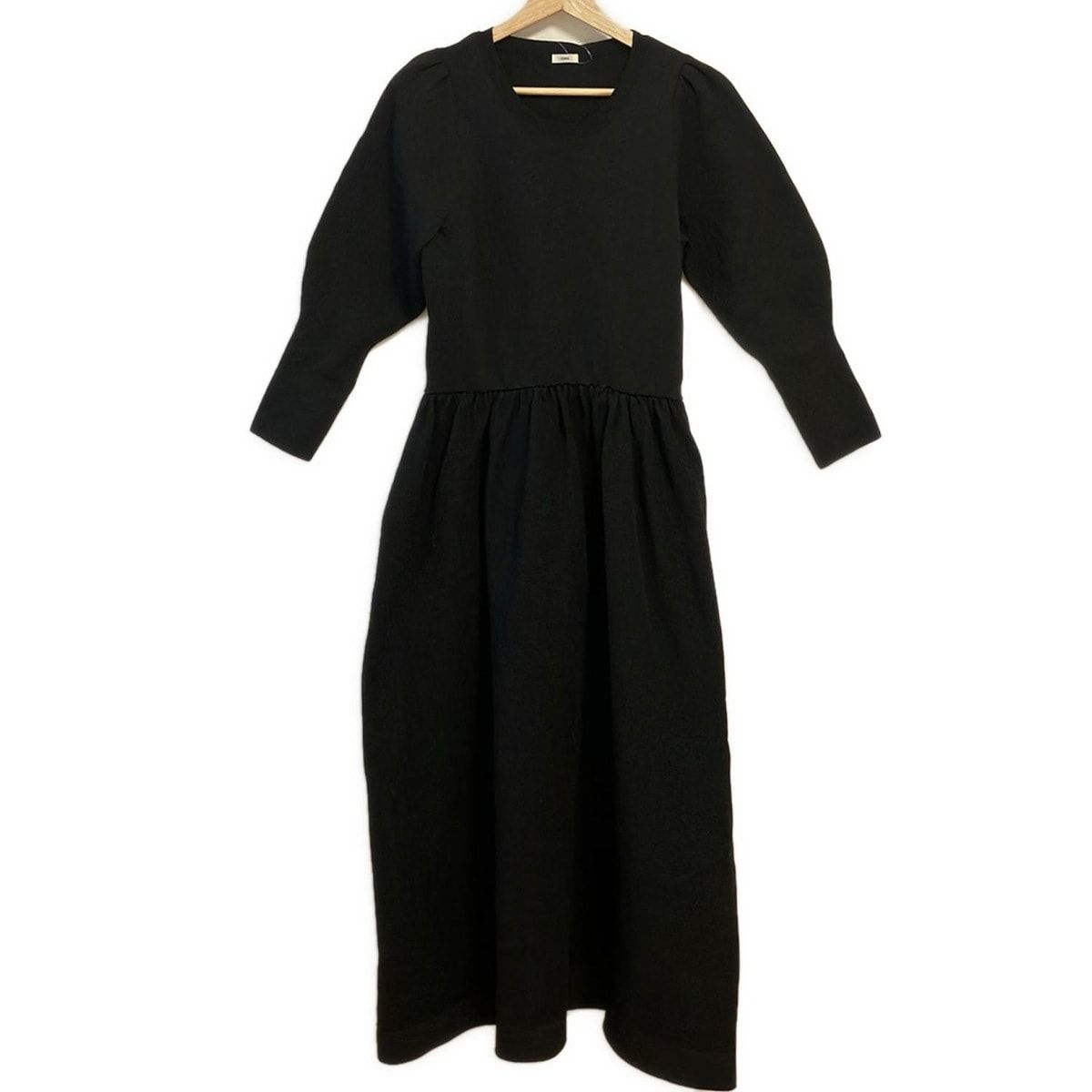 IENA イエナ ワンピース サイズ38 M レディース - 黒 クルーネック 長袖 マキシ丈 ニット