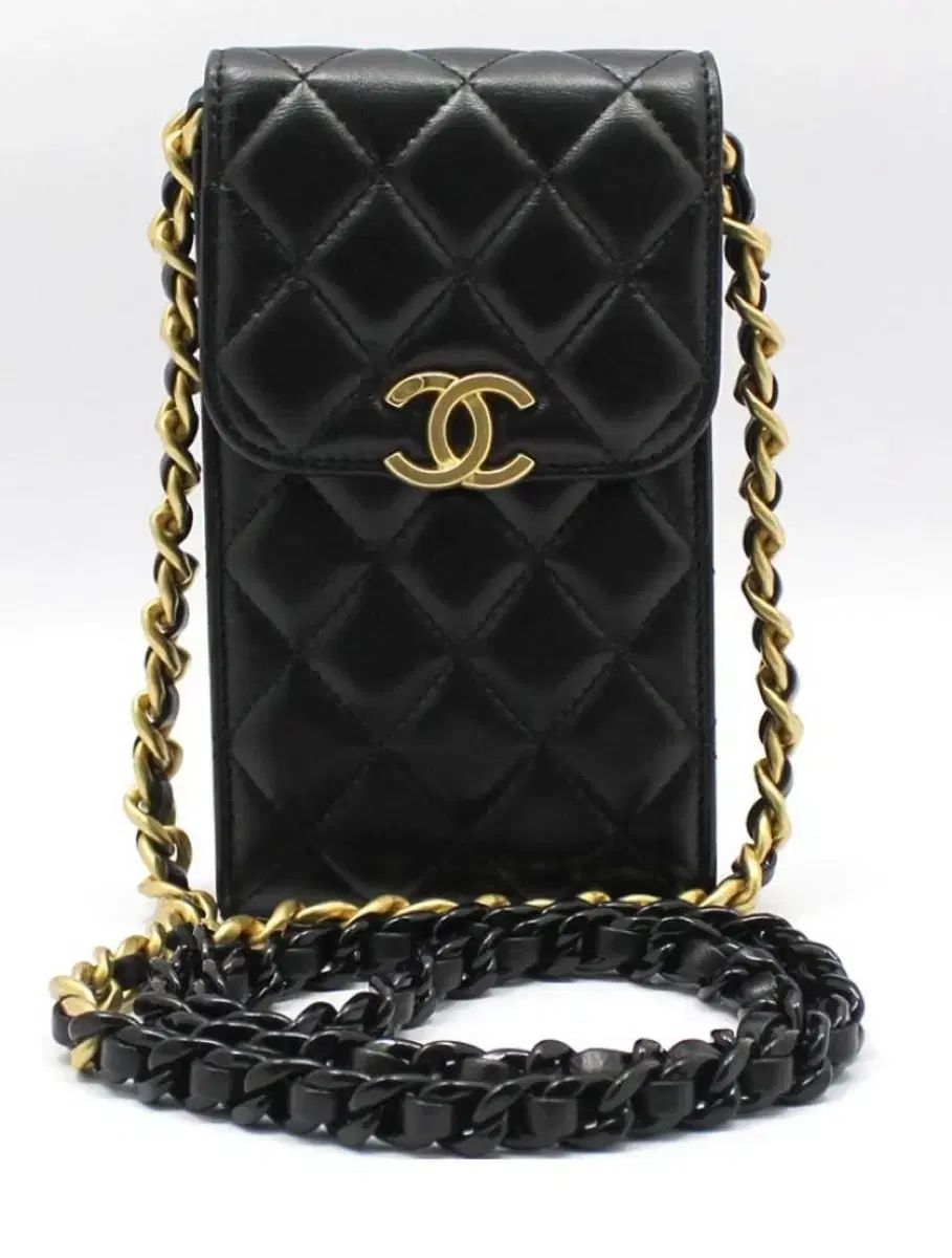 着用回数 1 シャネル 生 AP2745 ブラック ラムスキン アンティーク 金具 スマホポーチ チェーン クロスバッグ
