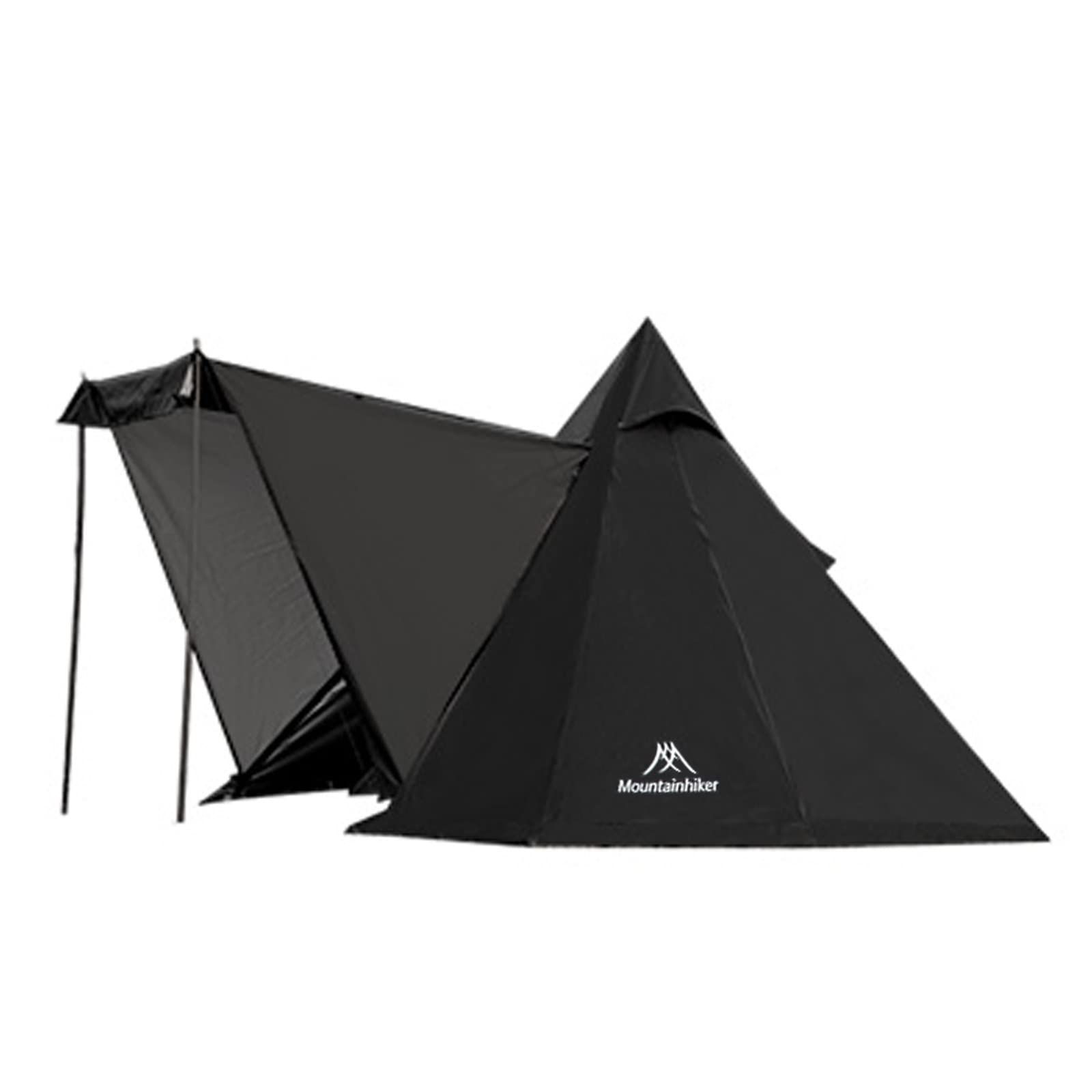 M Mountainhiker シルバーコーティングワンポールテント 通気 遮光 防水 防風 防災 防カビ スカート付 換気窓あり軽量きシェルター 簡単収納コンパクト-ん設営 収納バッグ付 2-4人用