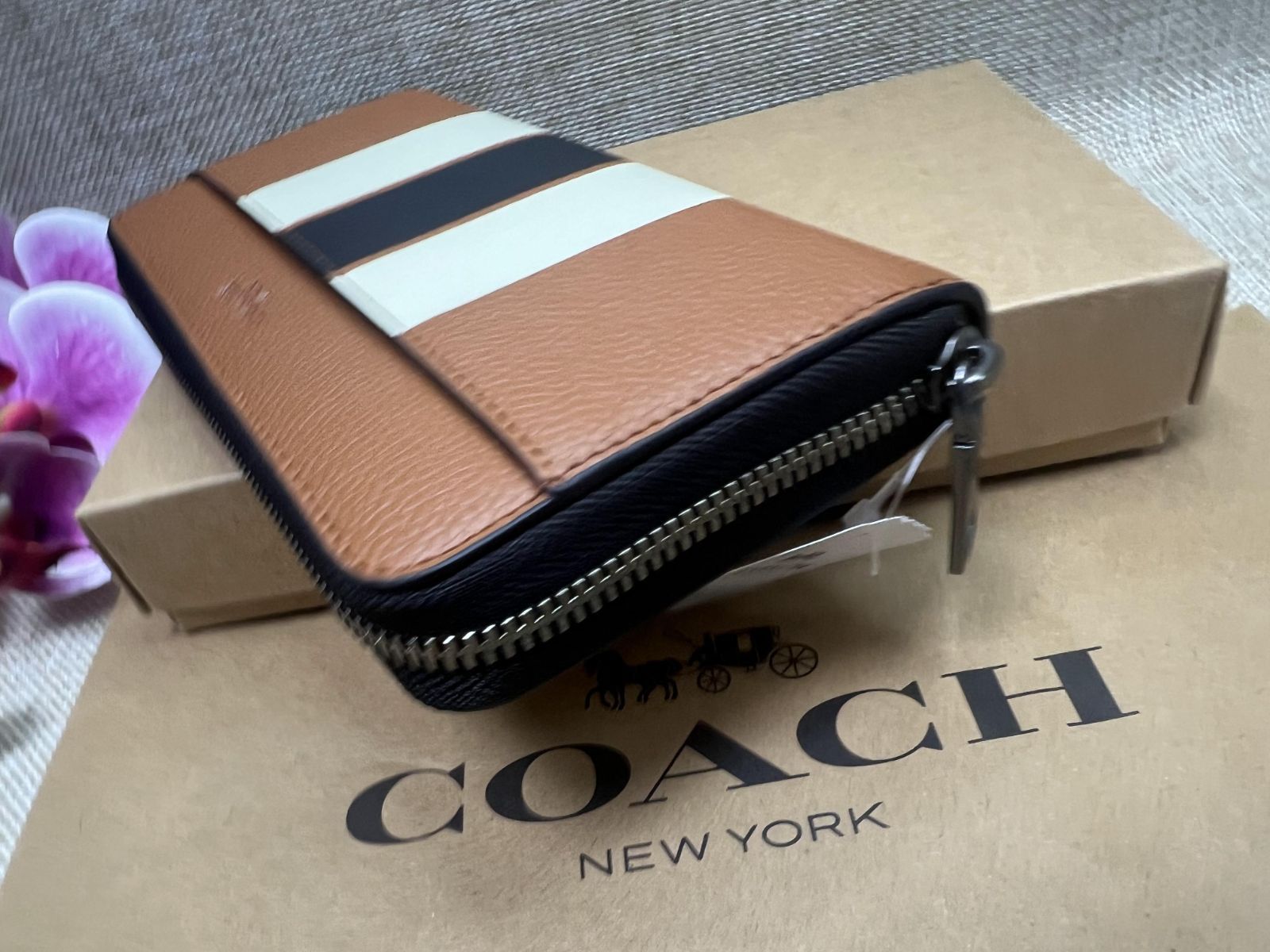 コーチ COACH 長財布 財布 ヴァーシティ レザー アコーディオン ジップ 