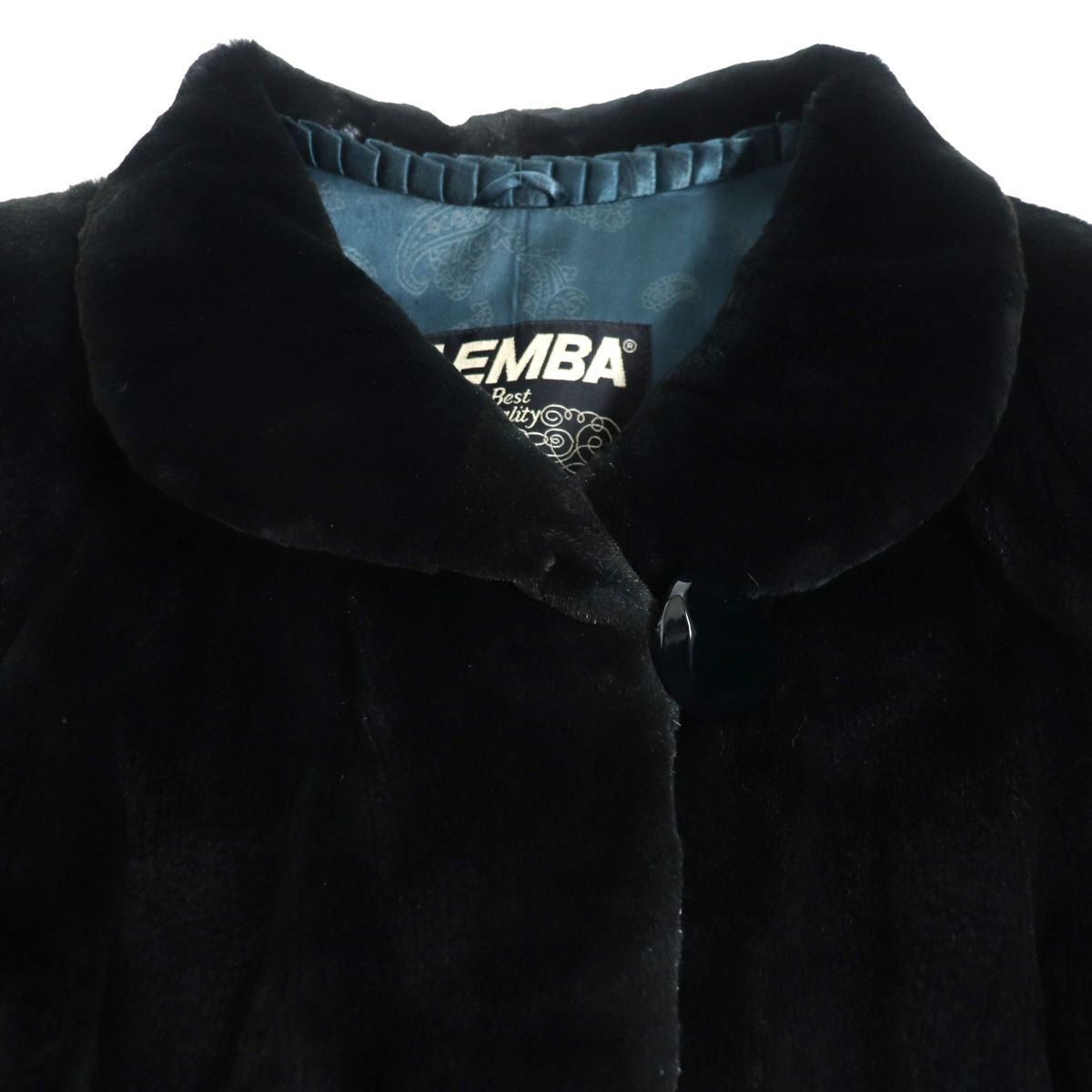 極美品▽EMBA エンバ MINK シェアードミンク 裏地ペイズリー柄 本毛皮