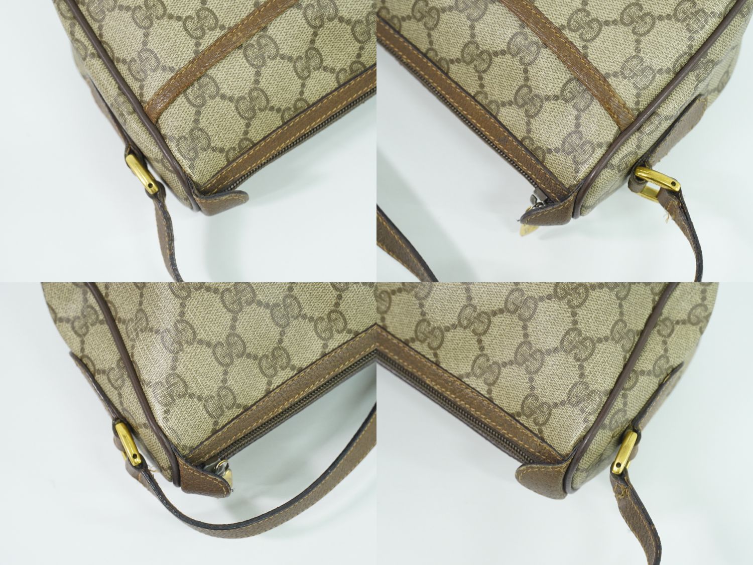 本物 グッチ GUCCI シェリーライン オールドグッチ GGスプリーム ショルダーバッグ ポシェット ベージュ 89.02.032 Shelly Line バッグ 中古 【フォロー割】