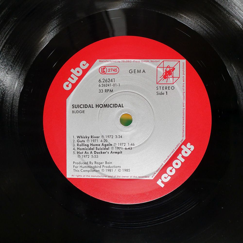 ドイツ盤 BUDGIE/SUICIDAL HOMICIDAL/CUBE RECORDINGS 626241BL