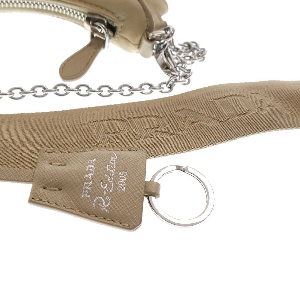 PRADA (プラダ) Re-Edition 2005 ショルダーバッグ ベージュ シルバー  