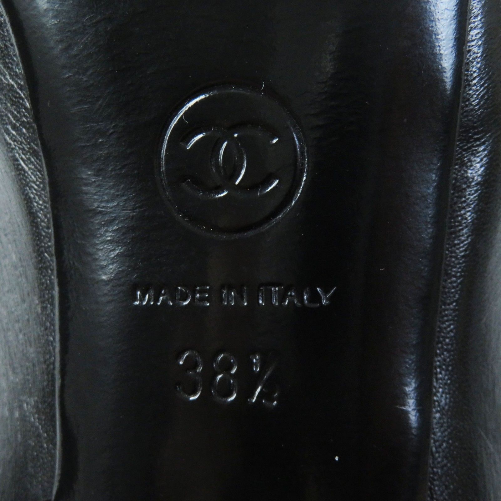美品◎CHANEL シャネル G29228 レザー ロゴヒール ブーティ／ショートブーツ ブラック 38.5 イタリア製 レディース