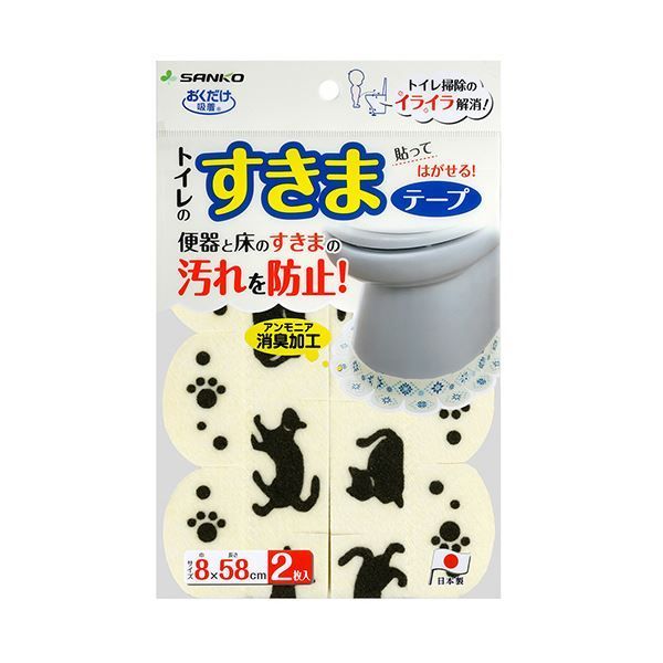 まとめ サンコーおくだけ吸着 便器すきまテープ ネコ KX-06 1パック 2枚 ×5セット
