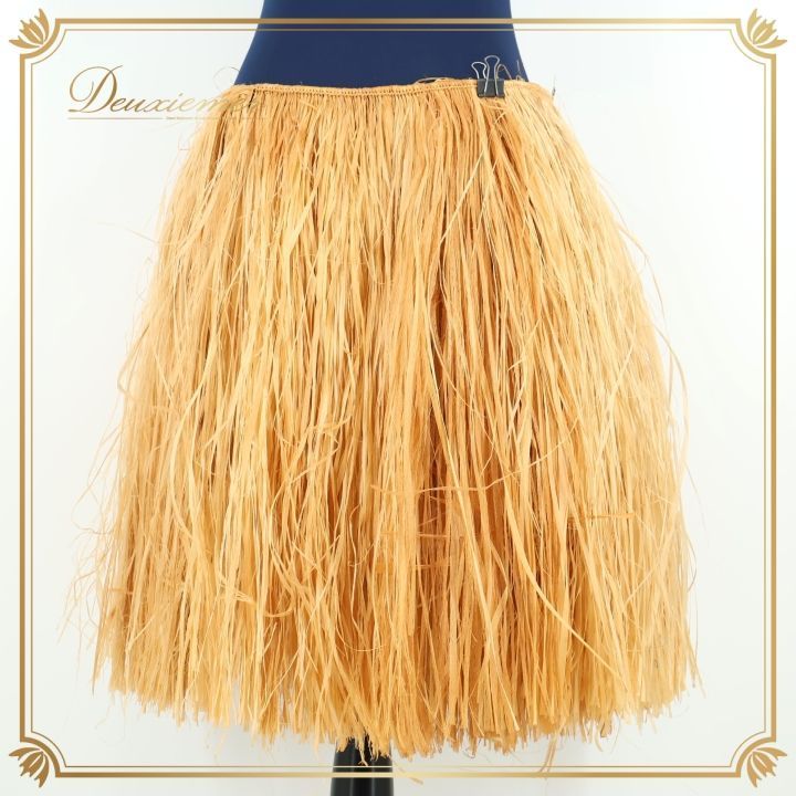 フラダンス 衣装 モレ ブラウン系 腰みの ショート丈 スカート タヒチアン ケース付き セット 茶 鮮やか ハワイアン アロハ 紐 ナチュラル