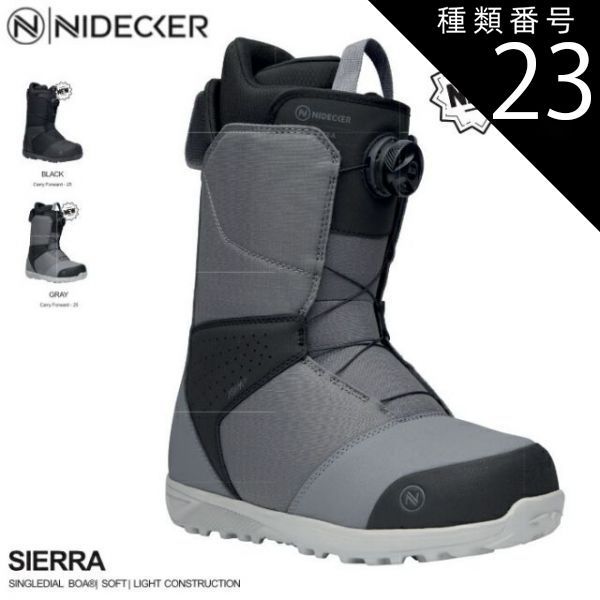 種類23：Grey/30.0 スノーボード ブーツ シューズ 23-24 NIDECKER ナイデッカー シエラ SIERRA BOA メンズ 男性用 日本正規品