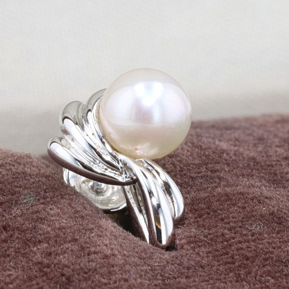 MIKIMOTO】ミキモト SV シルバー パール アコヤ貝真珠 イヤリング  