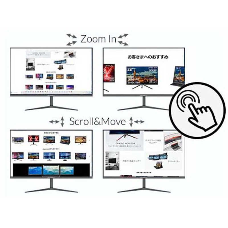 【新品 未使用 未開梱】JAPANNEXT　PCモニター (タッチパネル) [23.8型 /フルHD(1920×1080) /ワイド]　JN-IPS238FHD-T