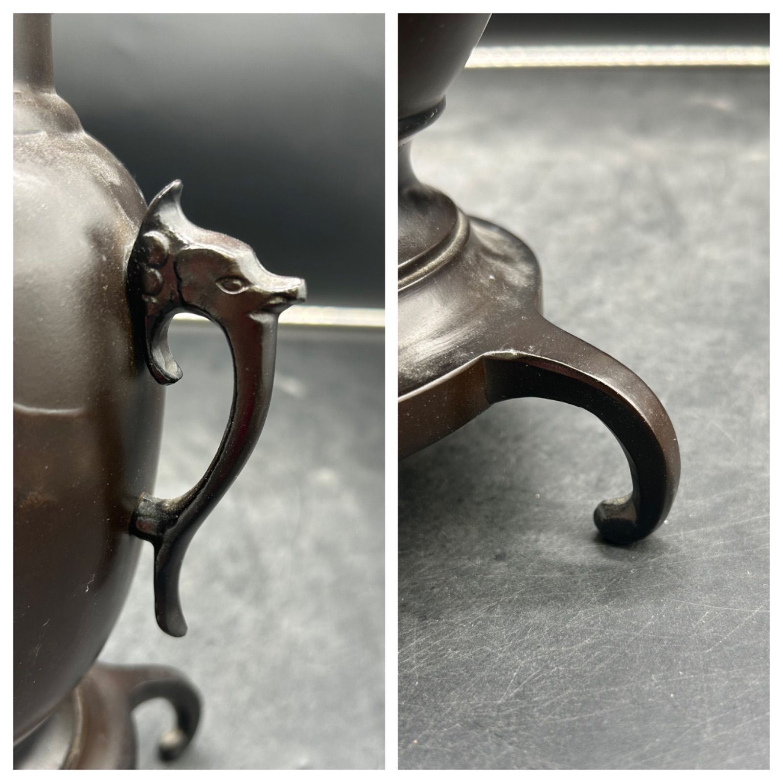 メ037 薄端 銅製花器 花瓶 置物 工芸 三つ足 古美術 - メルカリ