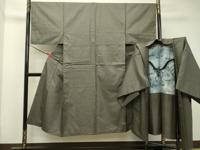 平和屋着物●男性 紬 アンサンブル 100亀甲 総詰め 正絹 DAAT1259tw