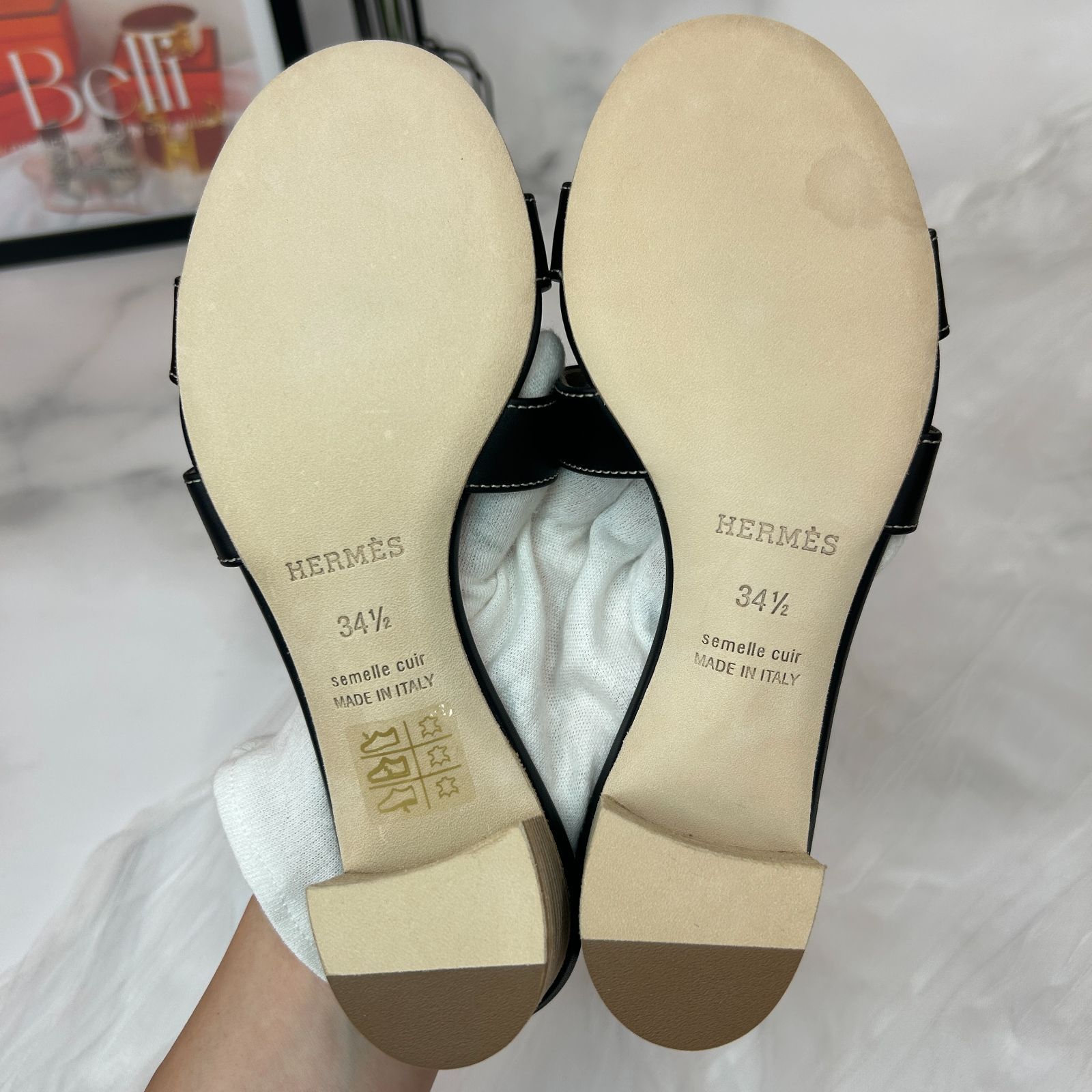 HERMES エルメス オアジス 34サイズ ブラック 鑑定済み 【 新品 】 エルメス 《 オアジス 》 34 1/2 22cm程度