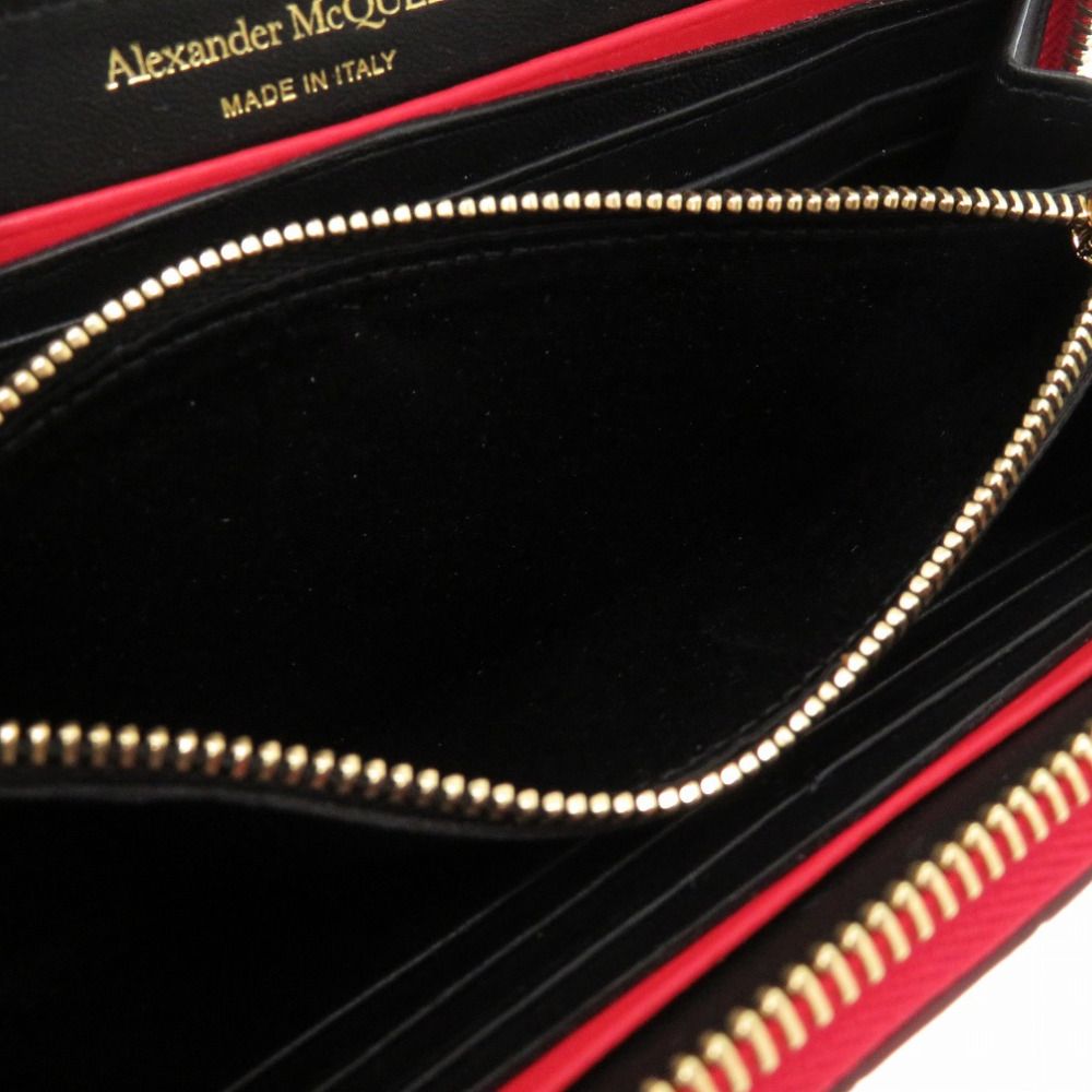 未使用 アレキサンダーマックイーン 長財布 スカル ラウンドファスナー