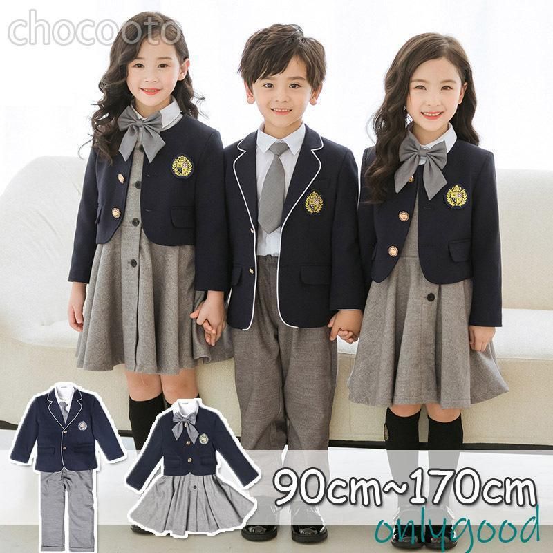子供服 スーツ 男の子 女の子 5点セット小学校 カジュアル 受験 面接 入学式  ワンピース キッズ 卒園式 入園式 結婚式 発表会 卒業式 ジュニア