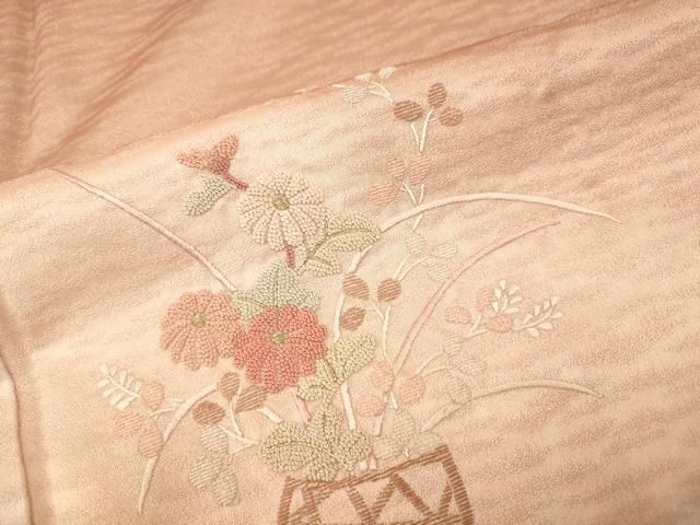 平和屋着物□中国三大刺繍 相良刺繍 訪問着 飾花文 金銀糸 正絹 逸品  