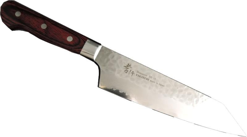堺孝行 槌目ダマスカス VG10割込み 33層 剣型牛刀 190mm 07400